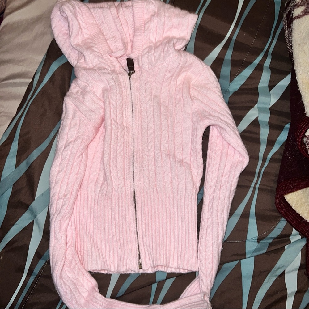 Frankie's Bikinis Light Pink Hooded Cardigan